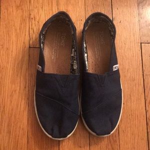 Toms Kids Alpargata Navy Canvas Slip On